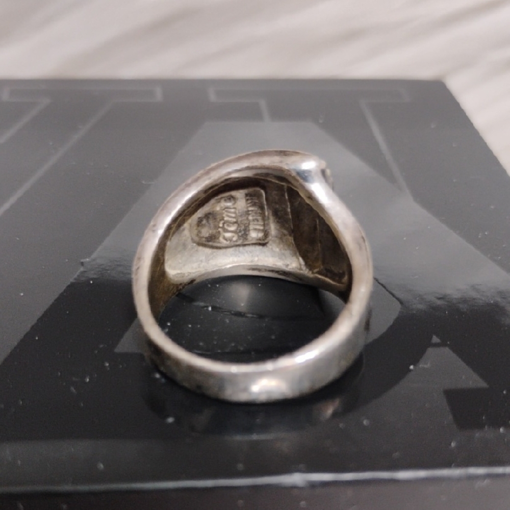 SALE! Vtg Native American Navajo Sterling Silver Inlay Of Lapis Lazuli Ring - Picture 7 of 10